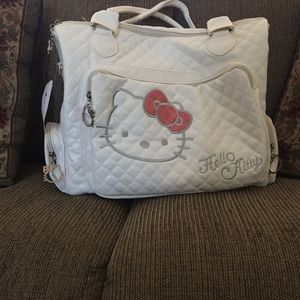 NWT Hello Kitty White Quilted Tote Purse